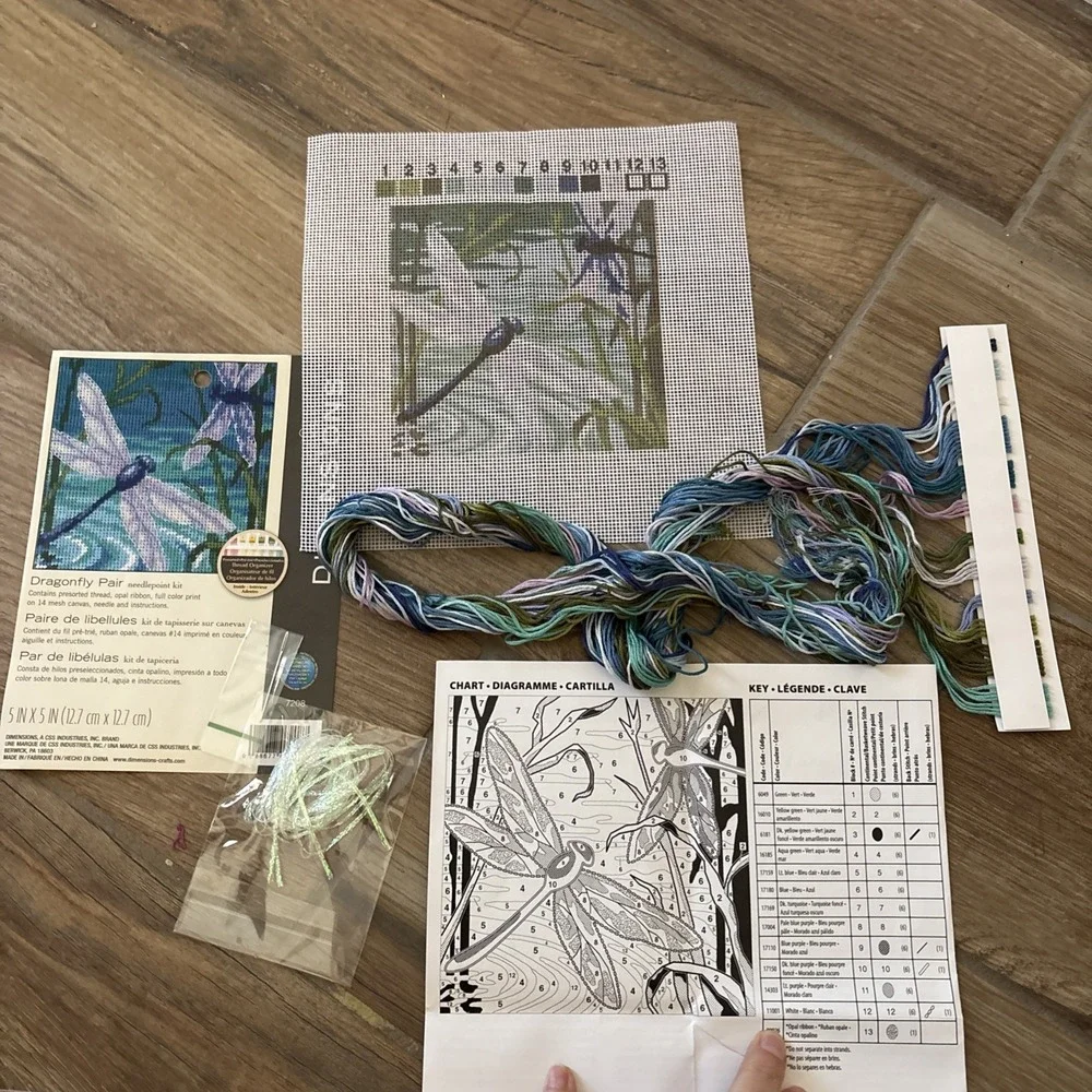 Dimensions Dragonfly Pair needlepoint kit 5